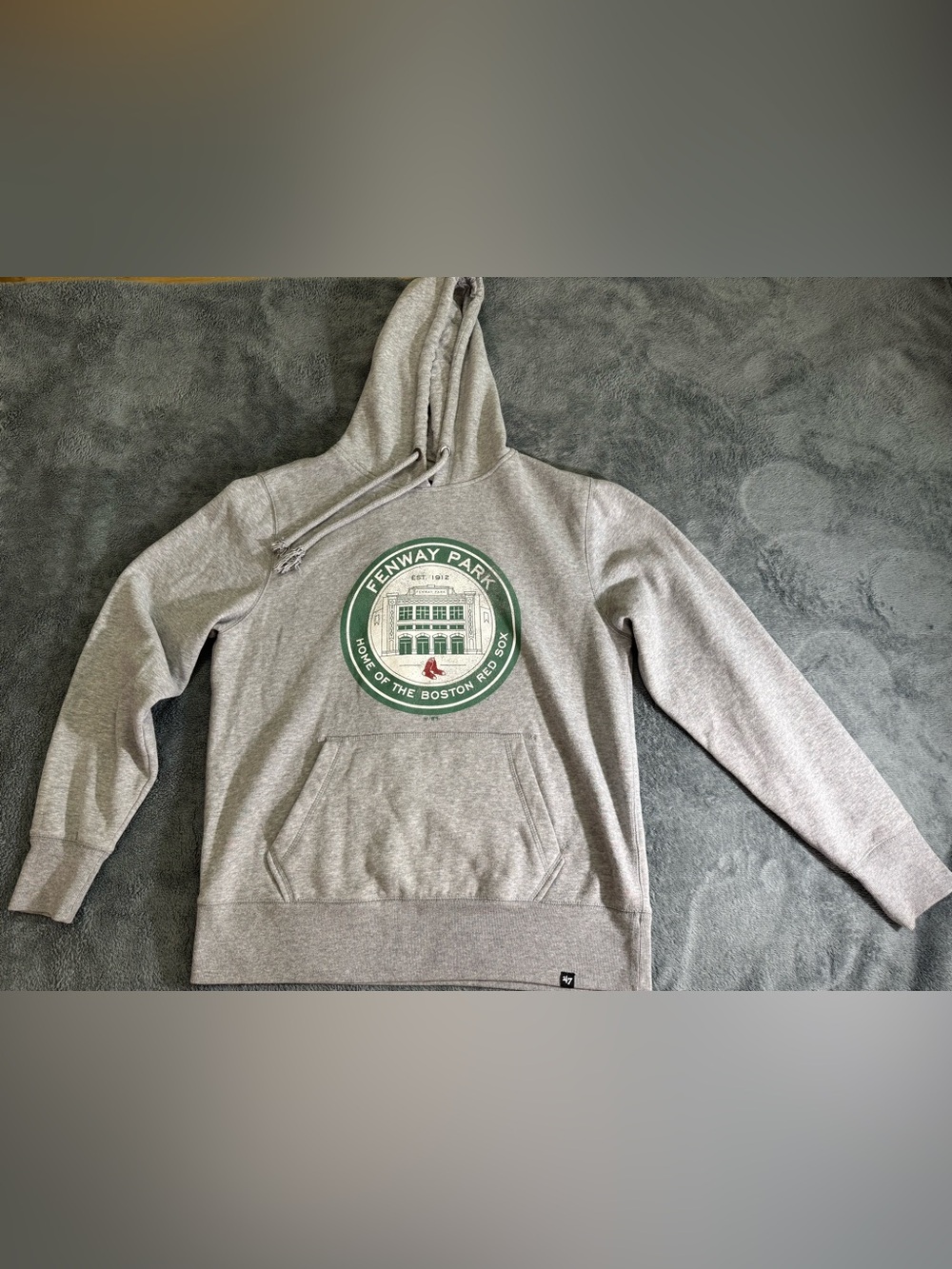 47 Gray Pullover Hoodie - Men's “Fenway Park Home of the Red Sox” Graphic Size M